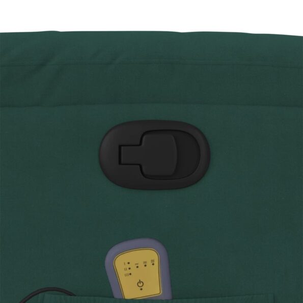 vidaXL Masážne sklápacie kreslo tmavozelené zamatové – Obrázok 10