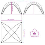 vidaXL Párty stan modrý 360x360x219 cm 190T taft – Obrázok 10