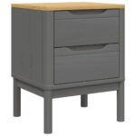 vidaXL Nočný stolík sivý 45x39x57 cm masívne borovicové drevo – Obrázok 2