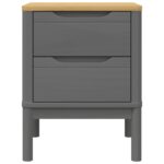 vidaXL Nočný stolík sivý 45x39x57 cm masívne borovicové drevo – Obrázok 5