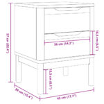 vidaXL Nočný stolík sivý 45x39x57 cm masívne borovicové drevo – Obrázok 10