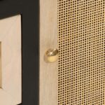 vidaXL Komoda, čierna 55x30x76 cm, mangový masív a železo – Obrázok 7