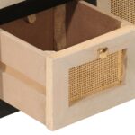 vidaXL Komoda, čierna 55x30x76 cm, mangový masív a železo – Obrázok 8