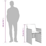 vidaXL 3-dielna záhradná bistro súprava s vankúšmi sivá polyratan – Obrázok 12