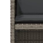 vidaXL 3-dielna záhradná bistro súprava s vankúšmi sivá polyratan – Obrázok 6