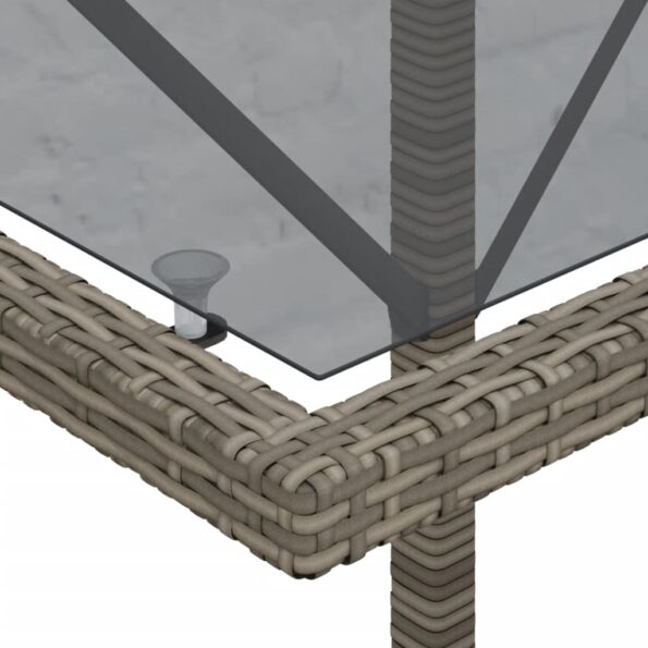 vidaXL 3-dielna záhradná bistro súprava s vankúšmi sivá polyratan – Obrázok 10