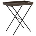 vidaXL Skladací stolík s podnosom hnedý 65x40x75 cm polyratan – Obrázok 2