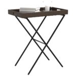 vidaXL Skladací stolík s podnosom hnedý 65x40x75 cm polyratan – Obrázok 4