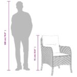 vidaXL Záhradné kreslá s podložkami 2 ks mix béžovej polyratan – Obrázok 9