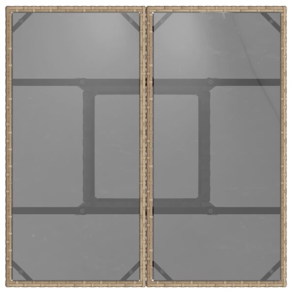 VXL8721012264496_g_en_hd_5.jpg vidaXL Záhradný stôl so sklenenou doskou, béžový 80x80x75cm, polyratan – Obrázok 7