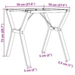 vidaXL Nohy jedálenského stola Y-rám 70x70x73 cm liatina – Obrázok 9
