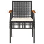 vidaXL 4-dielna záhradná sedacia súprava s vankúšmi čierna polyratan – Obrázok 6