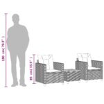 vidaXL 3-dielna bistro súprava s vankúšmi čierna polyrataná akácia – Obrázok 8