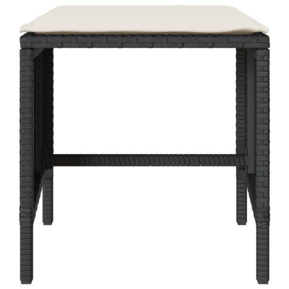 vidaXL 4-dielna záhradná sedacia súprava s podložkami čierna polyratan – Obrázok 6