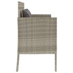 vidaXL Záhradná lavička s podložkami bledosivá polyratan – Obrázok 5