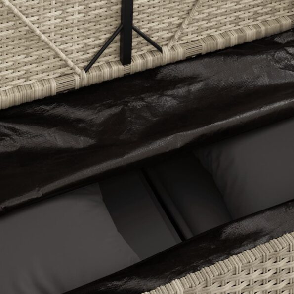 vidaXL Záhradná lavička s podložkami bledosivá polyratan – Obrázok 9