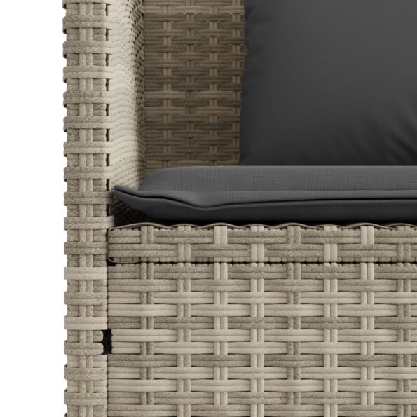 vidaXL Záhradná lavička s podložkami bledosivá polyratan – Obrázok 10