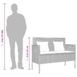 vidaXL Záhradná lavička s podložkami bledosivá polyratan – Obrázok 11