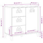 vidaXL Komoda VIKEN, biela 80x40x80 cm, borovicový masív – Obrázok 10