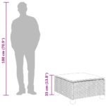 vidaXL Záhradná taburetka s vankúšom sivá 63,5x56x32 cm polyratan – Obrázok 9