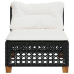 vidaXL Záhradná pohovka bez opierok rúk s vankúšmi čierna polyratanová – Obrázok 4