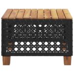 vidaXL Záhradný stôl čierny 55x55x36 cm polyratan akáciové drevo – Obrázok 5