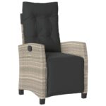 vidaXL 7-dielna záhradná jedálenská sada vankúše bledosivá polyratan – Obrázok 3