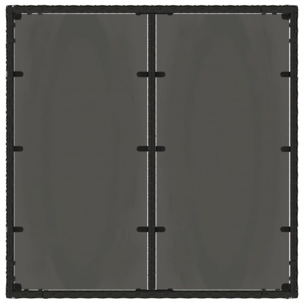 vidaXL Záhradný stôl so sklenenou doskou čierny 90x90x75 cm polyratan – Obrázok 7