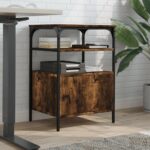 vidaXL Stojan na tlačiareň, 3 police, tmavý dub 50x40x76 cm – Obrázok 3