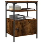 vidaXL Stojan na tlačiareň, 3 police, tmavý dub 50x40x76 cm – Obrázok 7