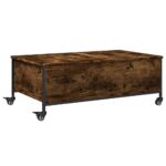 vidaXL Konferenčný stolík+kolieska, tmavý dub 91x55x34 cm – Obrázok 2