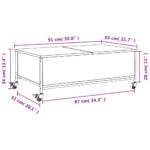 vidaXL Konferenčný stolík+kolieska, tmavý dub 91x55x34 cm – Obrázok 12