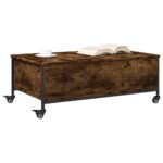 vidaXL Konferenčný stolík+kolieska, tmavý dub 91x55x34 cm – Obrázok 4