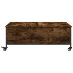 vidaXL Konferenčný stolík+kolieska, tmavý dub 91x55x34 cm – Obrázok 6