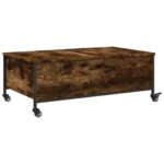 vidaXL Konferenčný stolík+kolieska, tmavý dub 91x55x34 cm – Obrázok 9