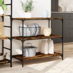 vidaXL Kuchynský vozík dymový dub 102x50x95 cm kompozitné drevo – Obrázok 3