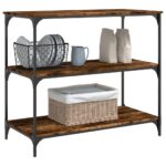 vidaXL Kuchynský vozík dymový dub 102x50x95 cm kompozitné drevo – Obrázok 5