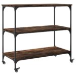 vidaXL Kuchynský vozík dymový dub 102x50x95 cm kompozitné drevo – Obrázok 9