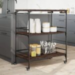 vidaXL Kuchynský vozík hnedý dub 100,5x50x105 cm kompozitné drevo – Obrázok 4