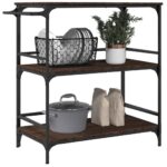 vidaXL Kuchynský vozík hnedý dub 100,5x50x105 cm kompozitné drevo – Obrázok 6