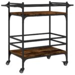 vidaXL Kuchynský vozík dymový dub 82x40x78,5 cm kompozitné drevo – Obrázok 2