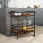 vidaXL Kuchynský vozík dymový dub 82x40x78,5 cm kompozitné drevo – Obrázok 4