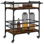 vidaXL Kuchynský vozík dymový dub 82x40x78,5 cm kompozitné drevo – Obrázok 5