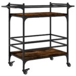 vidaXL Kuchynský vozík dymový dub 82x40x78,5 cm kompozitné drevo – Obrázok 9