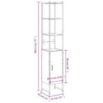 vidaXL Kúpeľňová skrinka dymový dub 33x33x185,5 cm kompozitné drevo – Obrázok 12