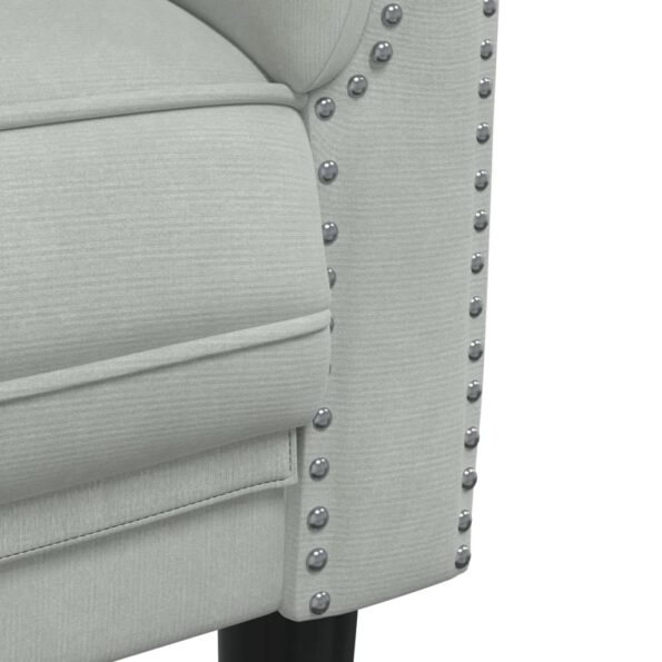 vidaXL Pohovka 2-miestna svetlosivá zamat – Obrázok 7