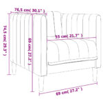 vidaXL Kreslo bledosivé látkové – Obrázok 9