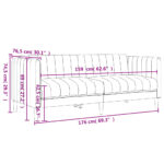 vidaXL 2-miestna pohovka, svetlosivá, látka – Obrázok 9