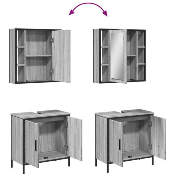 vidaXL 2-dielna sada kúpeľňového nábytku, sivá sonoma kompozitné drevo – Obrázok 9