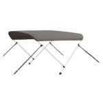 vidaXL 2-krídlová bimini strieška sivá 150x120x110 cm – Obrázok 6